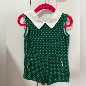 2T girls green janie and jack romper